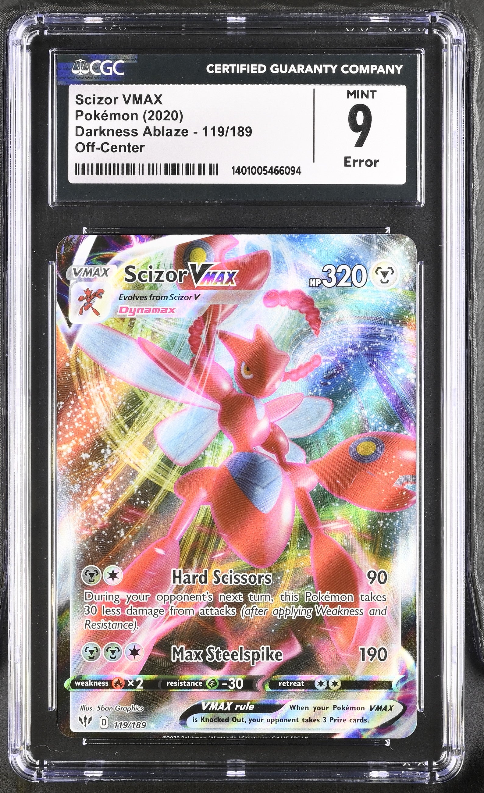 pokemon scizor card ERROR] Vmax - 119/189 - CGC 9 - Off-Center - Full art Pick Your Spot:Spot 4 Magic: The Gathering - Colorless Artist game-changer:False