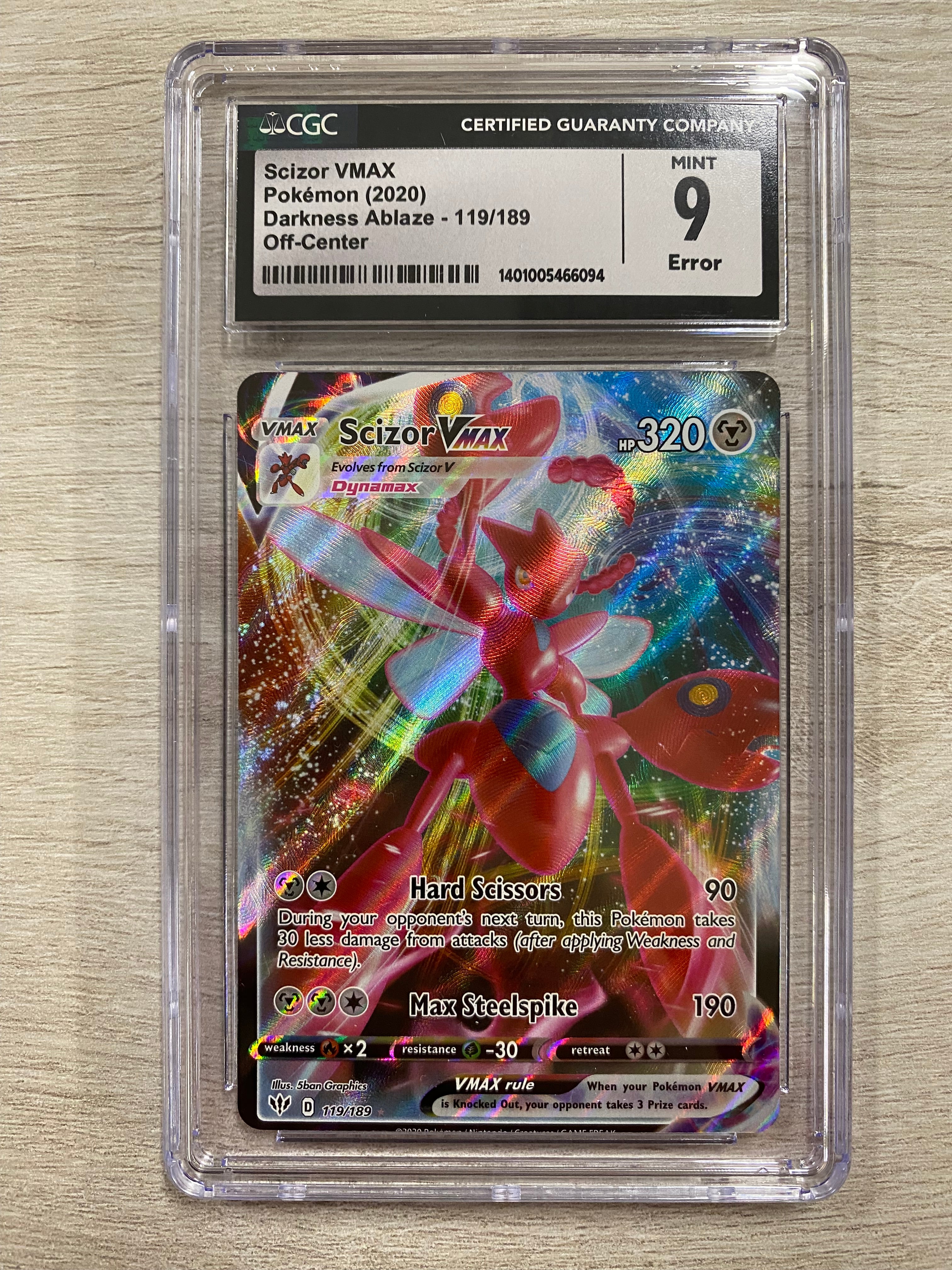 ERROR] Scizor Vmax - 119/189 - CGC 9 - Off-Center - Full art