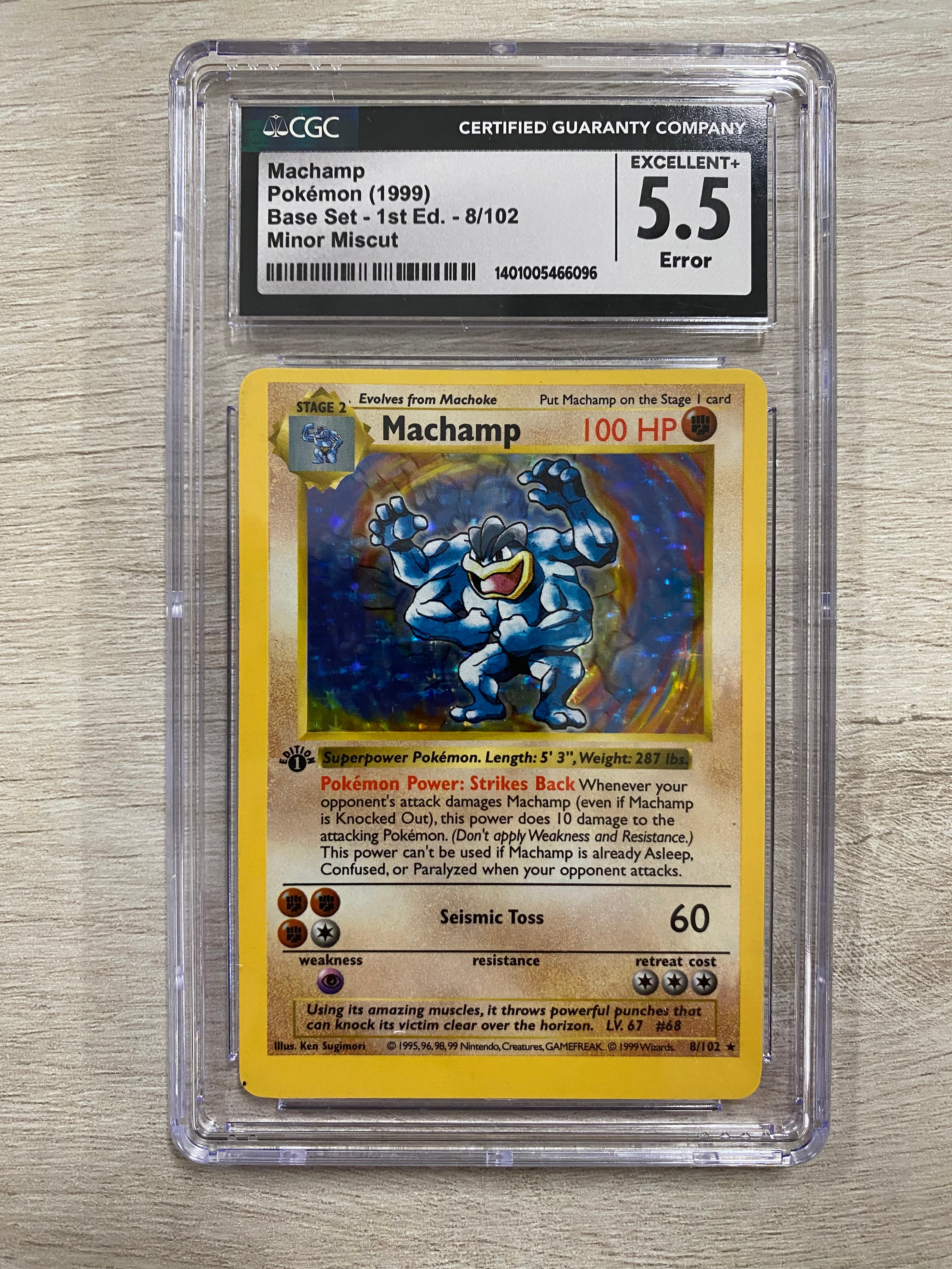 Machamp 8/102 Pokemon Base Set 1st Edition Holo Card- PSA 9