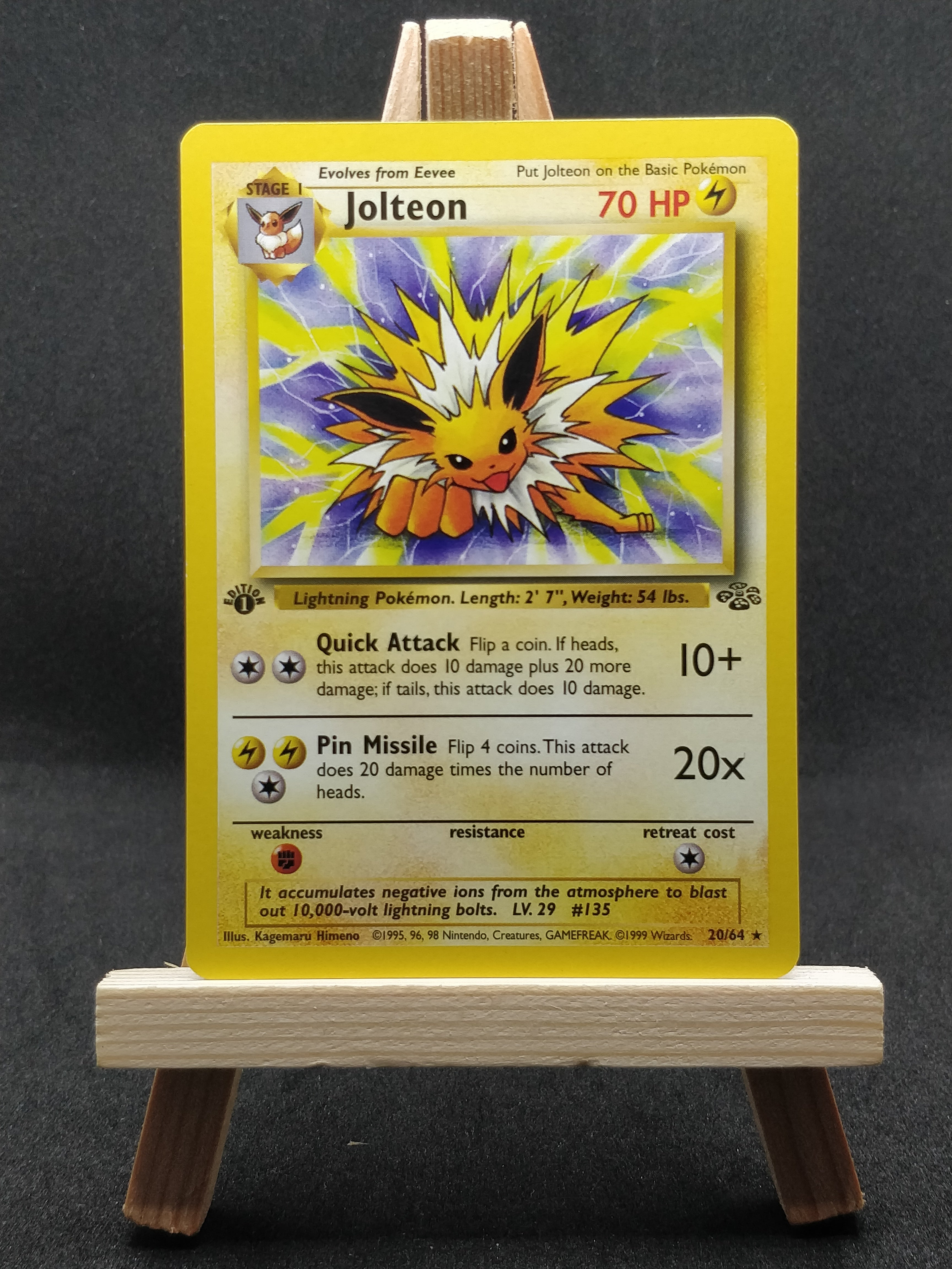 Jolteon 20/64 Pokemon Card Jungle Set Rare 1st Edition | eBay