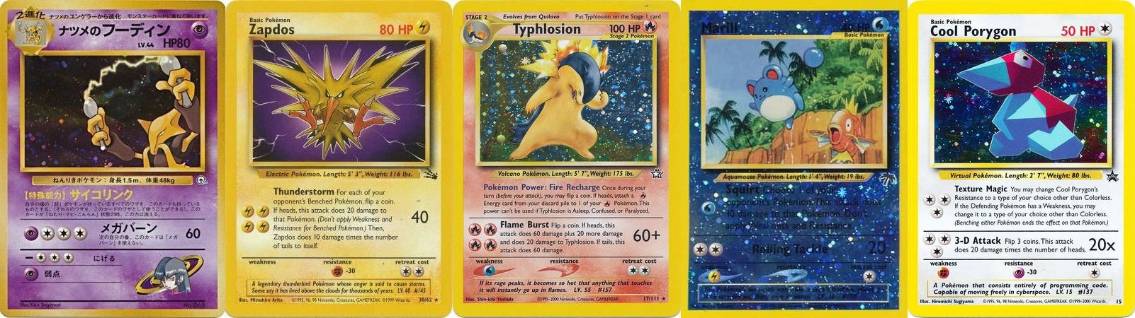 Vintage Pokemon cards from 1995-2002