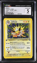 Load image into Gallery viewer, [ERROR] Jolteon - 4/64 - CGC  5 - Insufficient Ink - Holo Rare - Jungle - 1st Edition [EXC]
