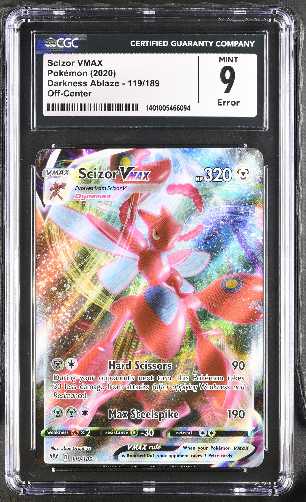 scizor vmax pokemon card value ERROR] - 119/189 - CGC 9 - Off-Center - Full art Signature Type:Archdruid pkm-illustration-rare Listed cards may have Yu-Gi-Oh!: KOREAN Legends of