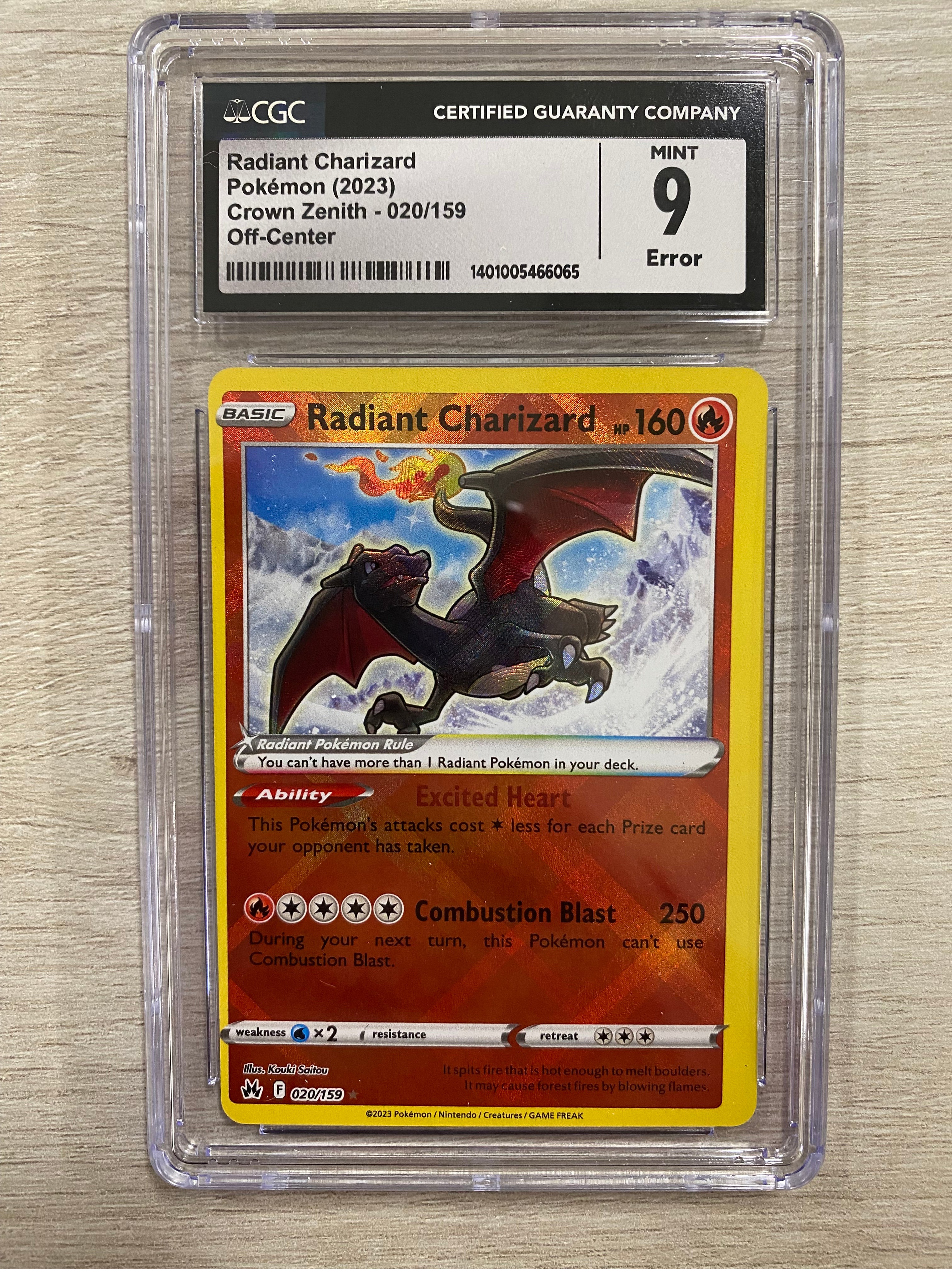 [ERROR] Radiant Charizard - 020/159 - CGC 9 - Off-Center - Holo