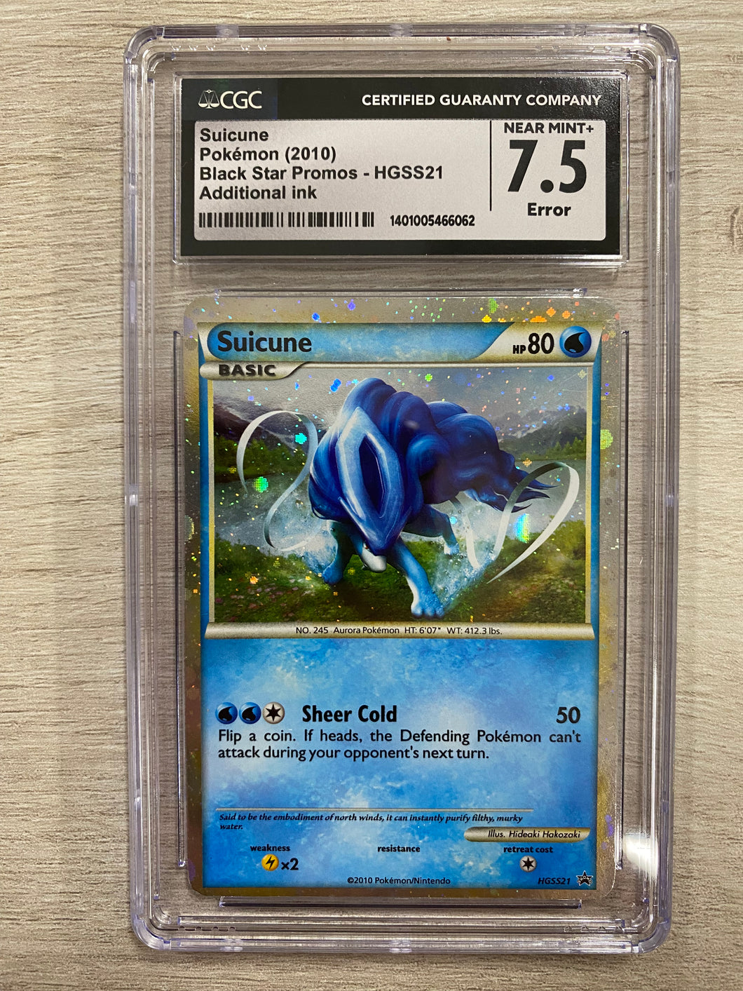 [ERROR] Suicune - HGSS21 - CGC 7.5 - Additional Ink - Holo - Promo [M]