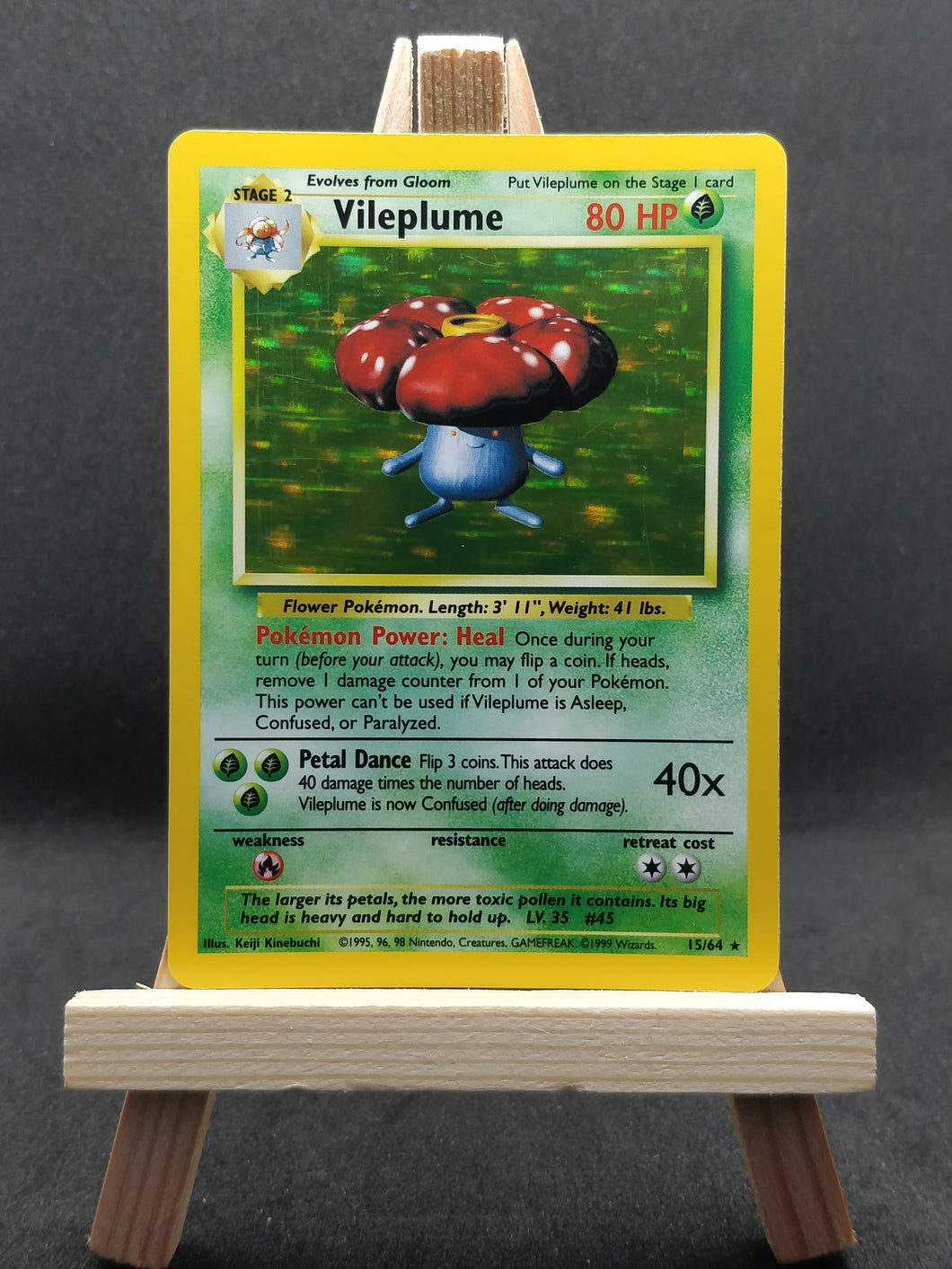 vileplume holographic pokemon card Vileplume - 15/64 - Holo - Jungle - No symbol error