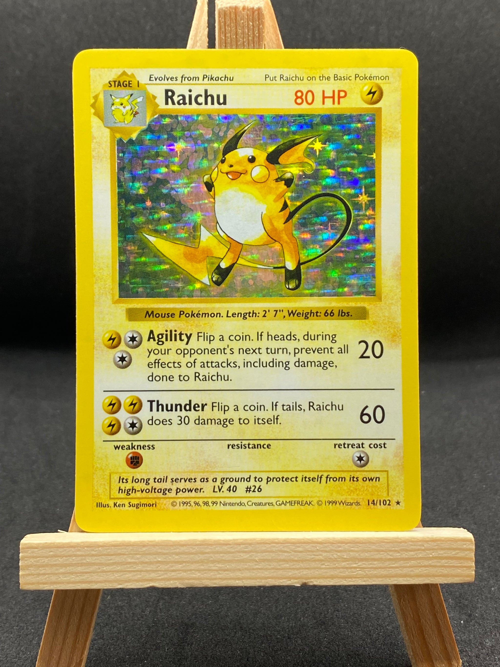 Raichu - 14/102 - Holo - Base set - Shadowless